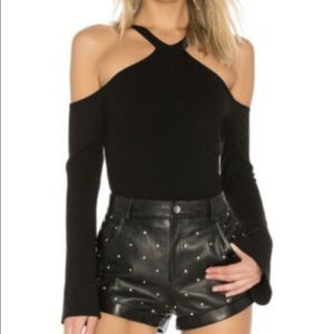 LNA Black Ribbed Top